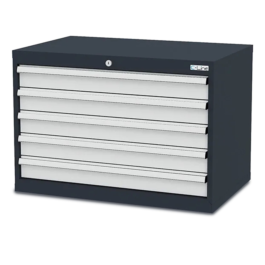 Simplaflex Schubladenschrank aus Stahlblech in Anthrazit und Grau, B/T/H: 90 x 57,5 x 62 cm - Bild 4