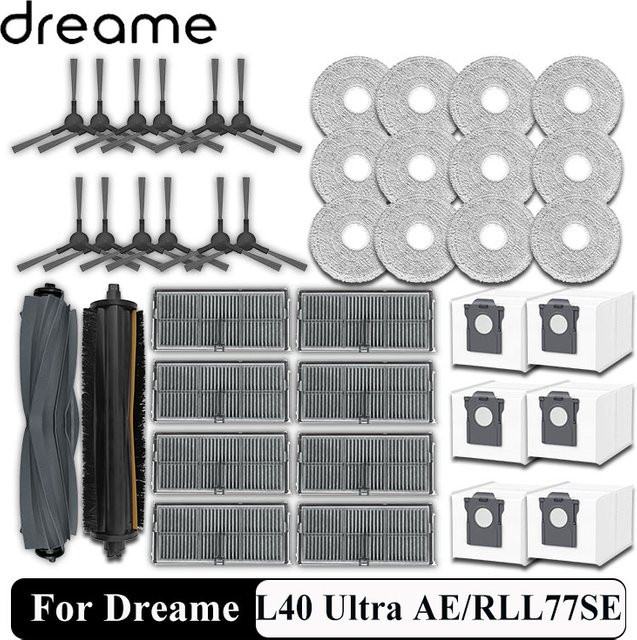 Dreame Bürstenmopp Zubehör in Weiß für L40 Ultra AE/RLL77SE, L40s Ultra CE, L40 Ultra CE und D20/D30 Ultra/D30 Ultra CE - Bild 1