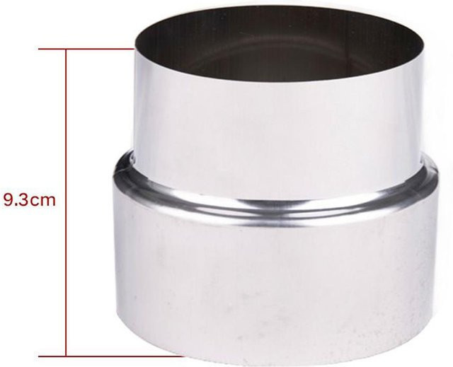 Reduzierstück für Kaminrohranschlüsse aus Edelstahl in Silber Ø110mm/Ø60mm - Bild 1