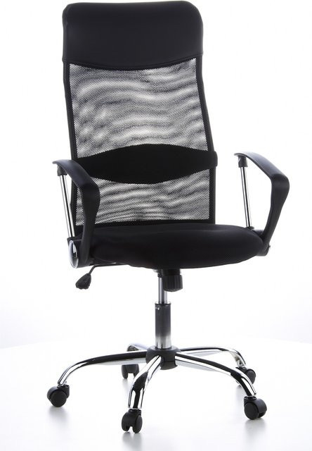 hjh OFFICE Chefsessel ARIA HIGH in Schwarz aus Kunstleder und Netzstoff mit Armlehnen - Bild 1