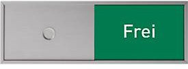 Schiebeschild Frei-Belegt für Türschild Lyon, selbstklebend, Aluminium, B: 150 mm, H: 50 mm - Bild 1