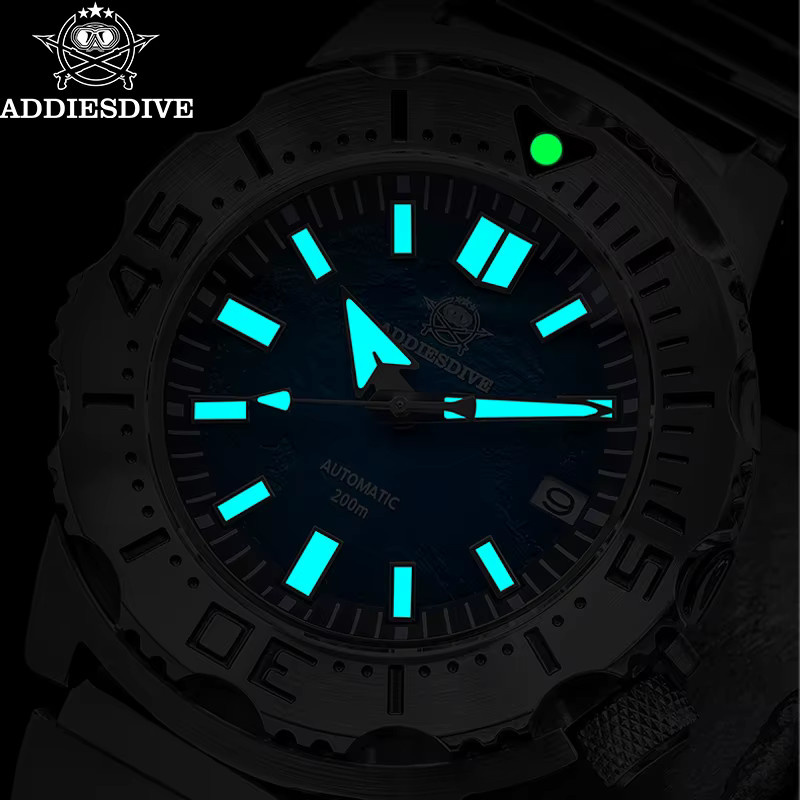 Addiesdive Armbanduhr, Automatik, Edelstahl, blaues Zifferblatt, 42 mm, Herren - Bild 2