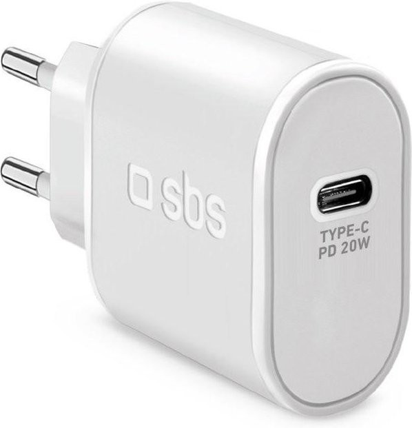 SBS USB-C Power-Delivery-Ladegerät mit 20 W in Weiß - Bild 1