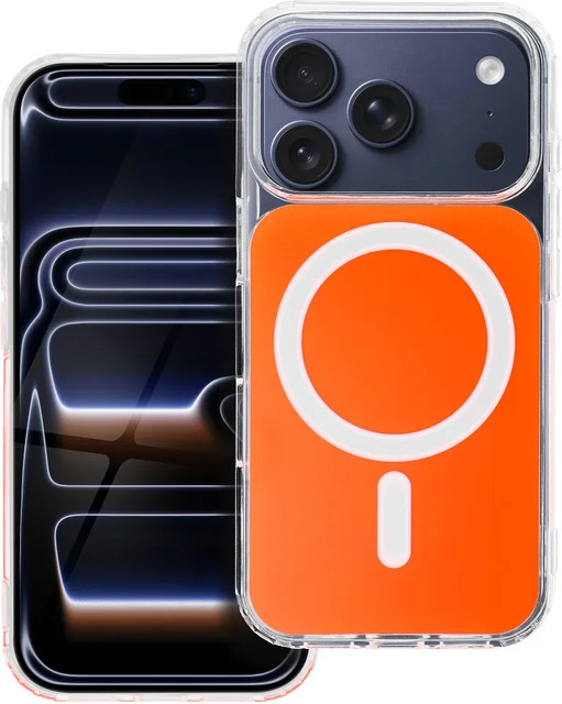 Apple Clear Fusion Mag Cover MagSafe-Hülle für iPhone 17e und iPhone 16e, Orange/Transparent - Bild 1