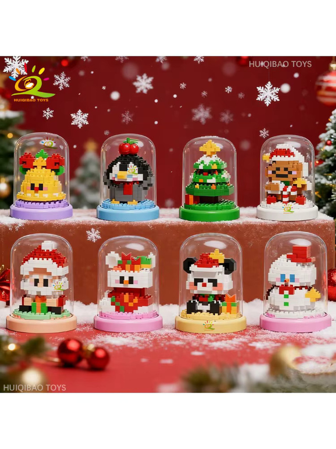 HUIQIBAO Weihnachtsbaum Weihnachtsmann Pinguin Schneemann, Baustein, Modell Spielzeug - Bild 3