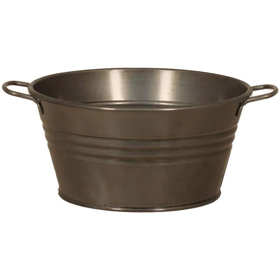 Zinkschale mit Griff in Schwarz im Blacklook, Durchmesser: 21 cm, Höhe: 11 cm - Bild 2