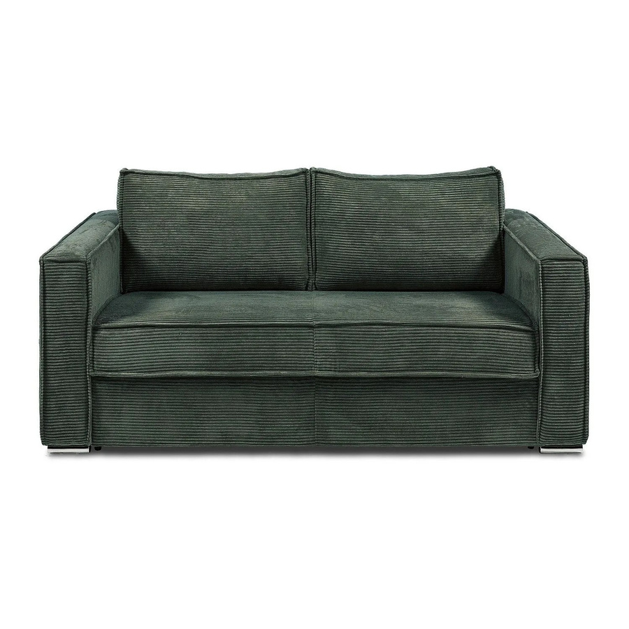 Vente-unique Schlafsofa Loreto in Tannengrün mit Cord-Bezug, Breite: 215 cm - Bild 2