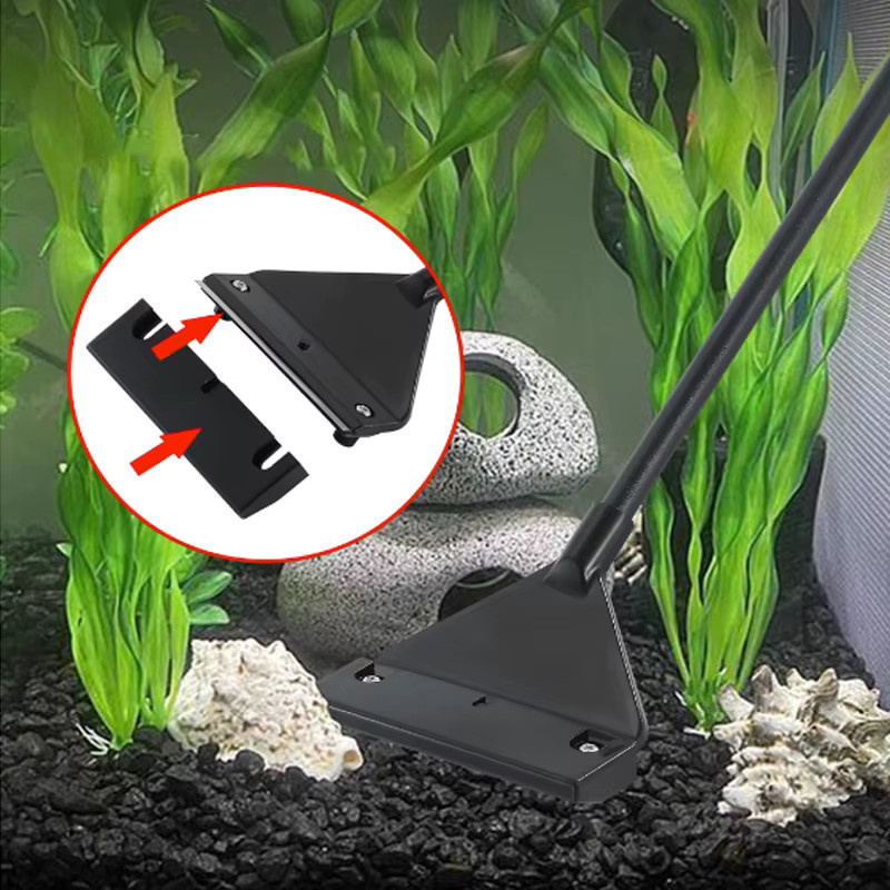 ZRDR Aquarium Algenentferner Edelstahl Schaber mit Klinge für Wasserpflanzen und aquatische Reinigung, Silber - Bild 3