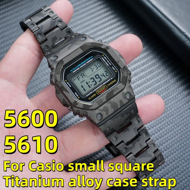Casio Mod-Kit für DW5600 GW-M5610, Gehäuse und Armband aus Titanlegierung, Schwarz, Unisex - Bild 1