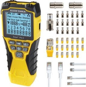 Klein Tools Netzwerkkabeltester Scout Pro 3 mit Locator Remote Set, Gelb - Bild 1