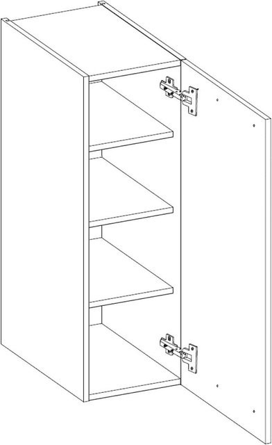 Küchen Hängeschrank ARONA in Kaschmir beige, Wandmontage mit Einlegeböden und mattem Finish, Breite: 30 cm - Bild 1