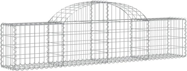 vidaXL Gabionen mit Hochbogen Set aus verzinktem Eisen in Silber, 18 Stück, B/T/H: 200 x 30 x 40/60 cm - Bild 1