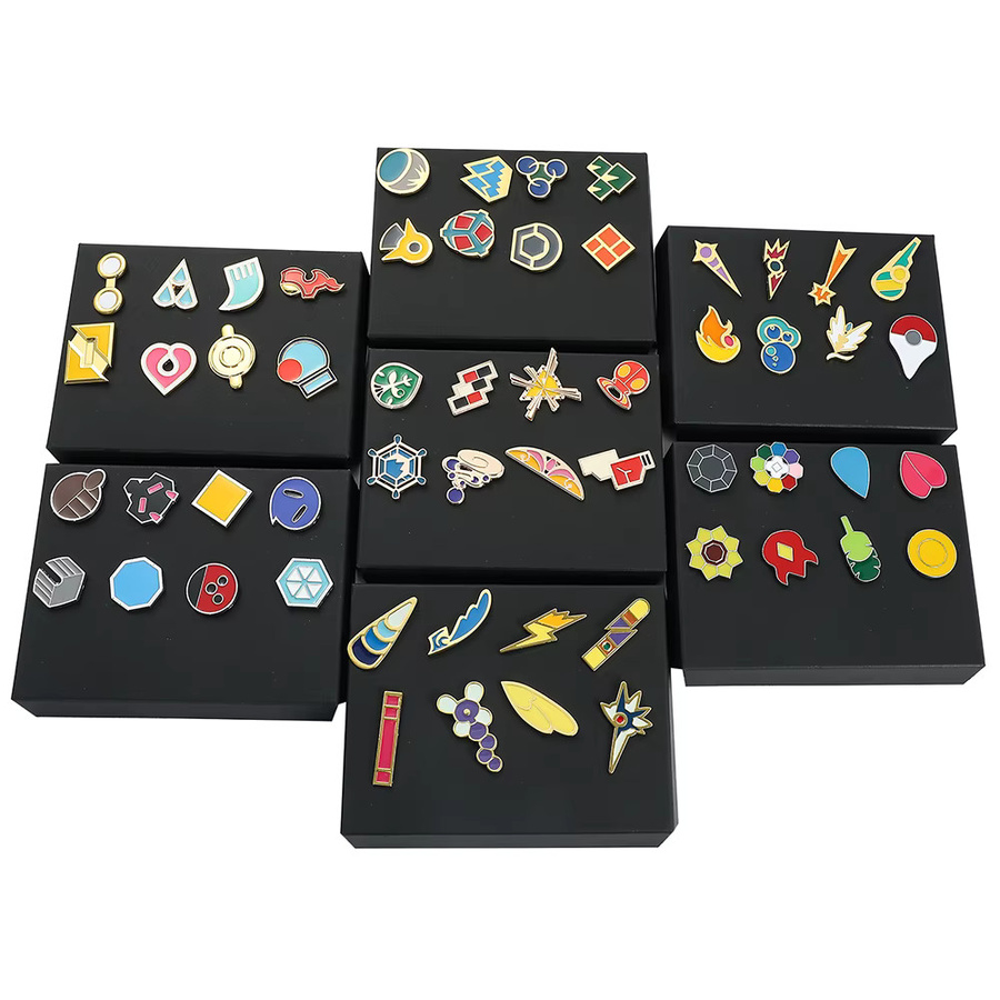 Bandai Pokémon Gym-Abzeichen Pins Broschen, 8-teiliges Set, Metall, Bunt / Mehrfarbig - Bild 4