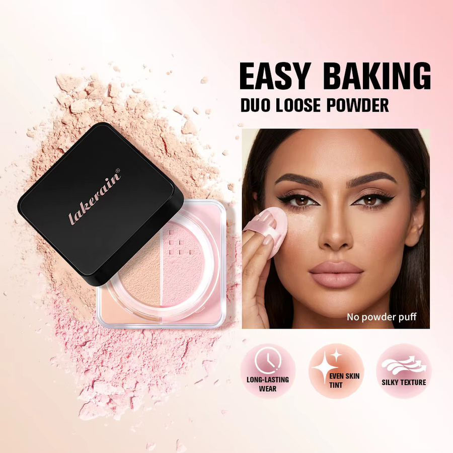 Huda Bake Loose Powder Brightening & Correcting Duo, Mattierendes Puder - Bild 3