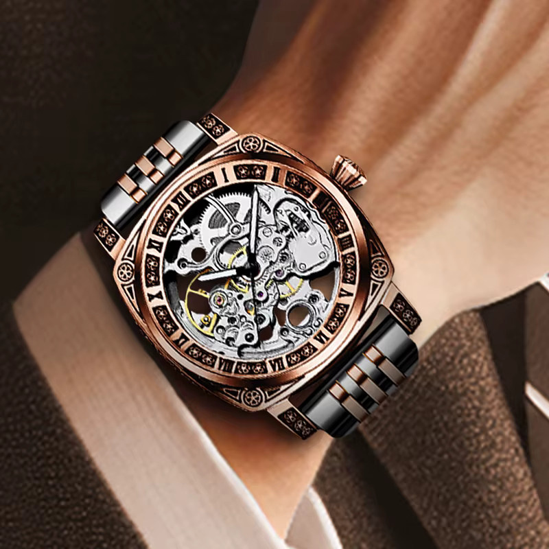 CAROTIF Armbanduhr, Roségold, Edelstahl, Analoguhr, Herren - Bild 5