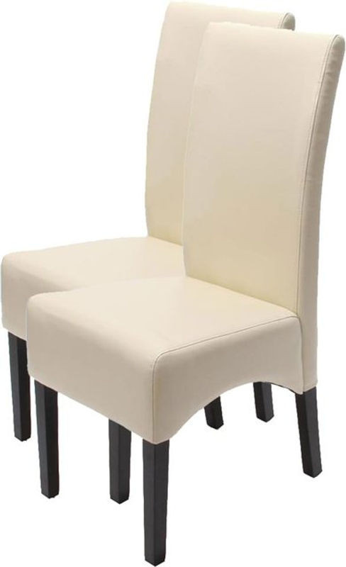 2er-Set Esszimmerstühle Crotone von MCW aus Leder in Beige mit dunklen Beinen im modernen Design - Bild 1