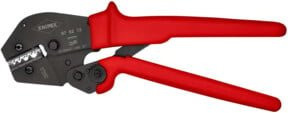 Knipex Crimpzange 97 52 13 mit rutschhemmenden Kunststoff-Hüllen in Rot, brüniert, 250 mm - Bild 1