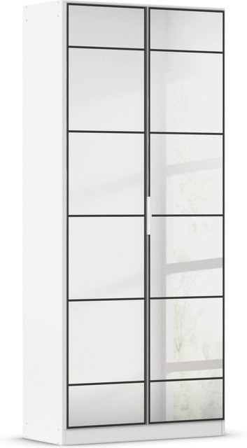 RAUCH Acero Garderobenschrank mit 2 Glastüren und Spiegel, Weiß, B/T/H: 91 x 41 x 210 cm - Bild 1