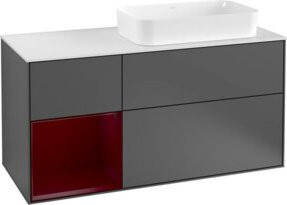 V&B Waschtischunterschrank Finion mit Wandbeleuchtung, Farbe Anthrazit, Breite: 120 cm, Tiefe: 50,1 cm, Höhe: 50,1 cm - Bild 1