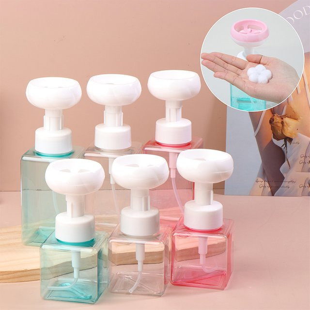 KuZHEN Schaum-Handseifenspender mit Blumen-Design in Pink und Multicolour, Flüssigseifenspender aus Kunststoff für das Badezimmer - Bild 1