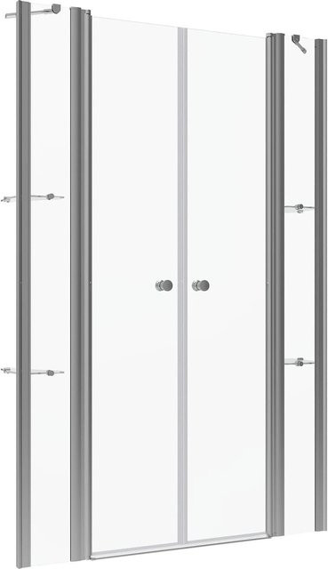Aquabatos Duschkabine Nischentür als Duschabtrennung mit Schwingtür aus Einscheibensicherheitsglas, Farbe: Transparent, Breite: 130 cm, Höhe: 197 cm - Bild 1
