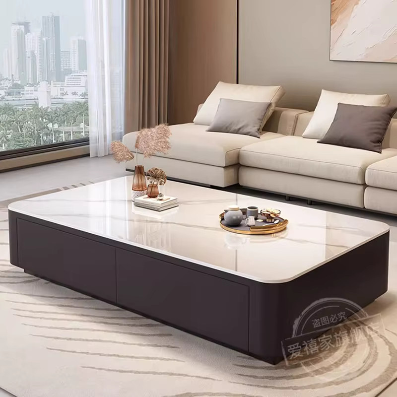 DUTRIEUX Couchtisch aus Marmor in Weiß, minimalistisches Design, rechteckig und glänzend - Bild 3