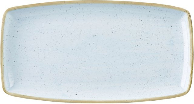 Churchill Stonecast Oblong Servierplatte Duck Egg Blue/Braun, 6er Pack, Länge: 35 cm, Breite: 28,5 cm - Bild 1