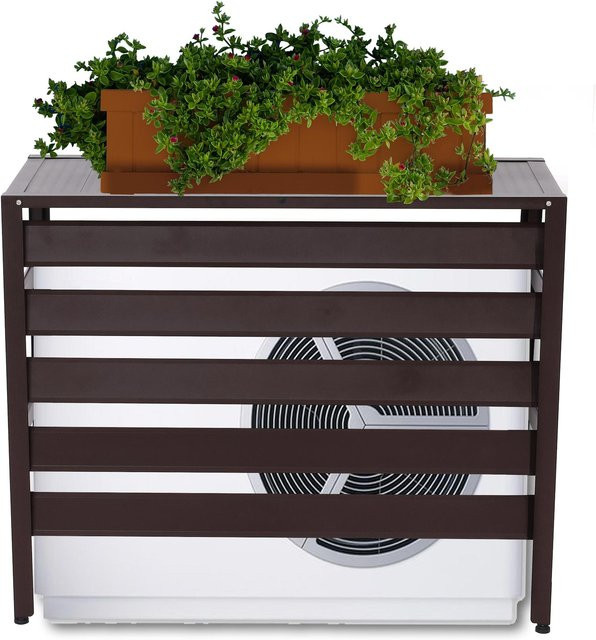 MCW Alu Verkleidung für Klimaanlage oder Wärmepumpe K59 als Abdeckung und Schutzgitter in Braun, H x B x T: 73 x 90 x 38 cm - Bild 1