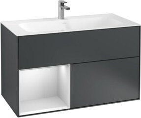 V&B Waschtischunterschrank Finion rechts Blue Matt Lacquer B: 59,1 cm, T: 49,8 cm, H: 59,1 cm - Bild 1