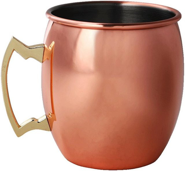 TOMTOP JMS Moscow Mule Becher aus Edelstahl mit Kupferbeschichtung, 550 ml, Beige/Gold - Bild 1