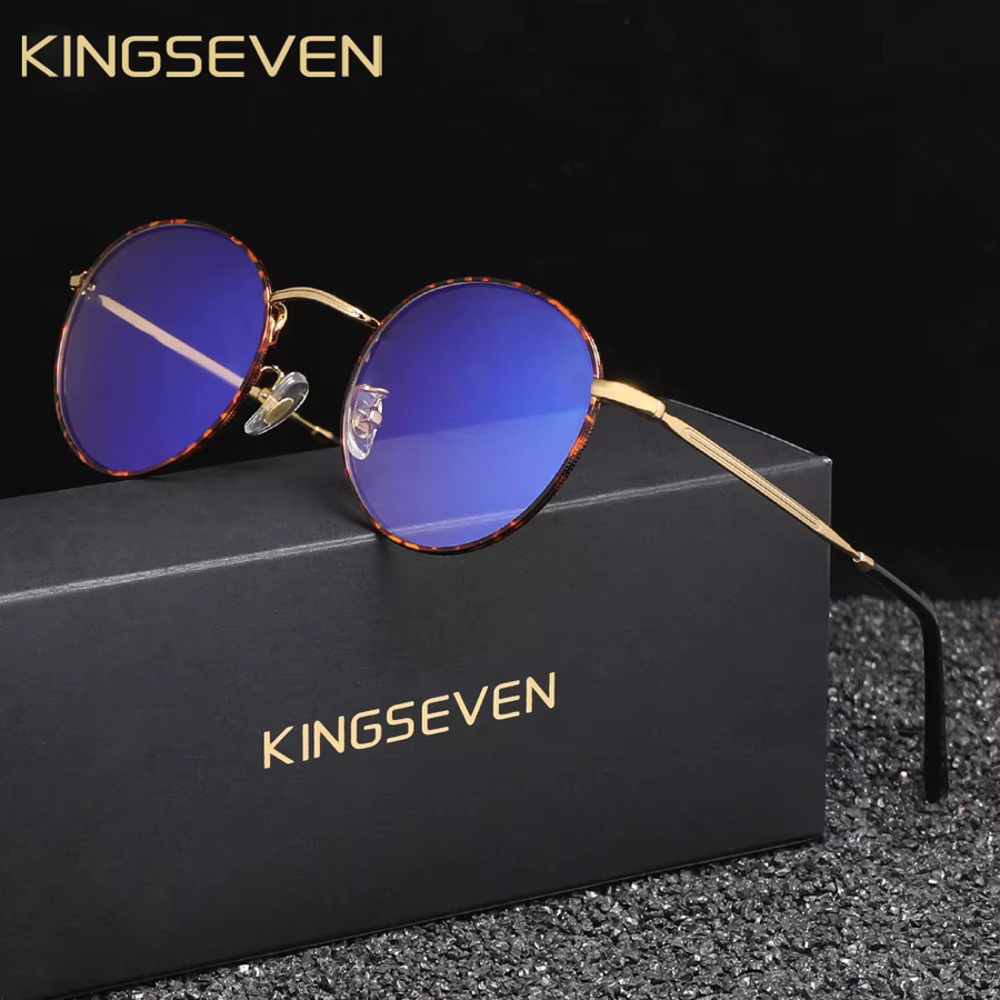 Kingseven Korrektionsbrille, oval, Vollrand, Metall, transparent, Unisex - Bild 1