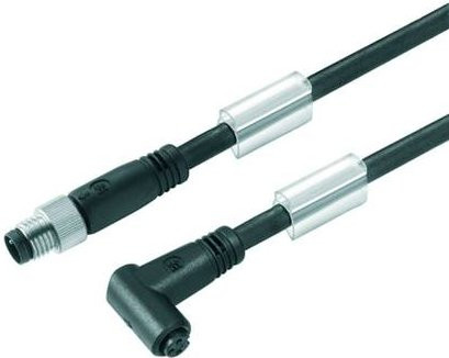 Weidmüller Sensor-Aktor-Steckverbinder M8 Stecker gerade und Buchse gewinkelt, schwarz, 1,50 m Länge - Bild 1