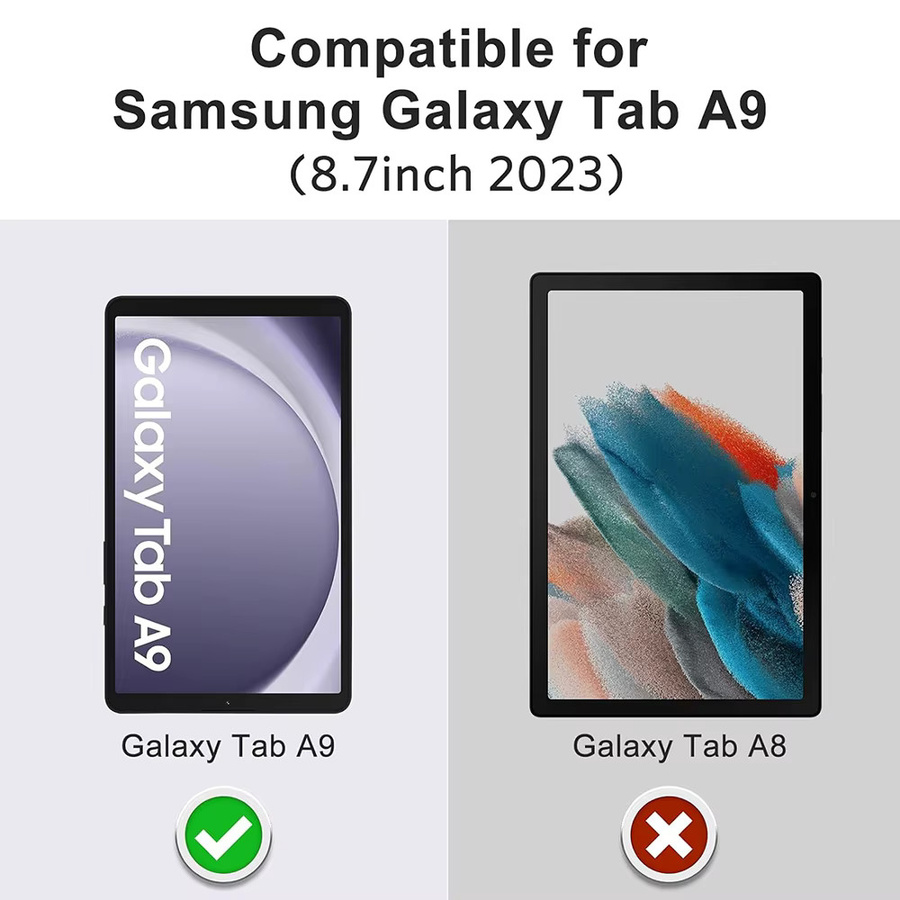 Samsung Displayschutzfolie aus gehärtetem Glas für Galaxy Tab A9 8,7 Zoll 2023 SM-X110 SM-X115 transparent - Bild 2