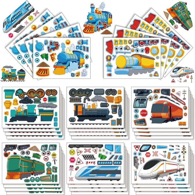 GOGOTU Cartoon Puzzle Aufkleber, 8/16 Blätter - Bild 1