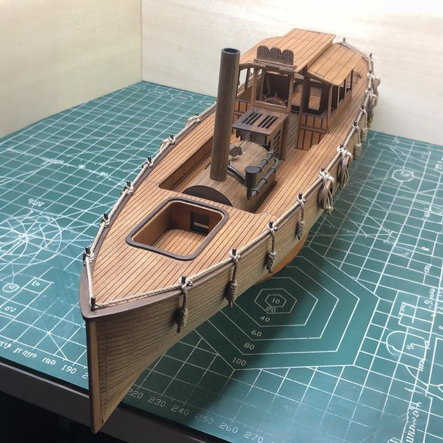 AT 99 MODEL Dampfboot-Version, RC-Schiff, ferngesteuert, Holzkonstruktions-Modellbausatz - Bild 1