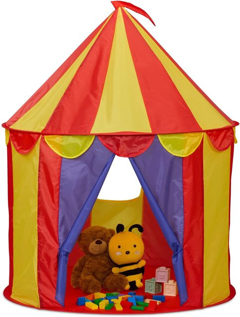 Relaxdays Zirkus Spielzelt faltbar bunt ab 36 Monaten - Bild 1