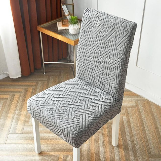 Yiran Furniture Universal Stuhlhusse Set mit integrierter Rückenlehne und Sitzkissen, Grau, B/T/H: 42 x 38 x 38 cm - Bild 1