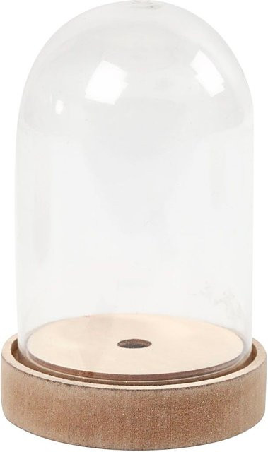 Beleuchtbare Kunststoff-Glocke auf Sockel von Creativ Company, transparent, Höhe: 12,5 cm - Bild 1