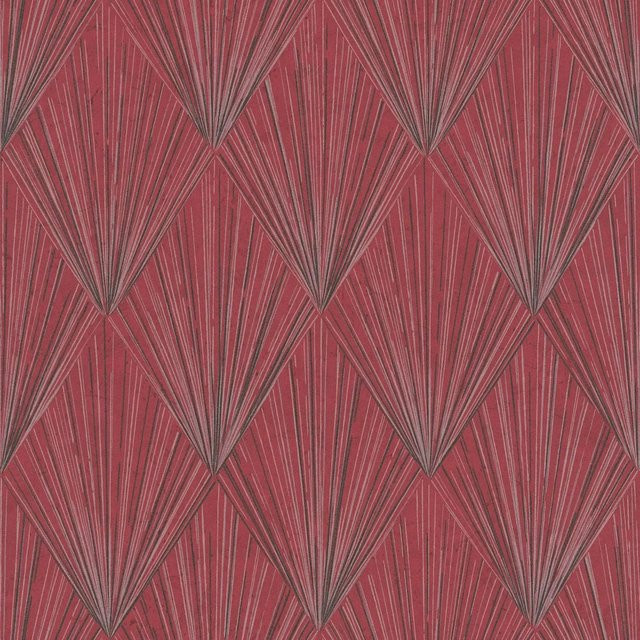 Profhome Grafik Tapete Geometrisch Art Deco Matt in Rot Schwarz Grau, Breite: 0,53 m, Länge: 10,05 m - Bild 1