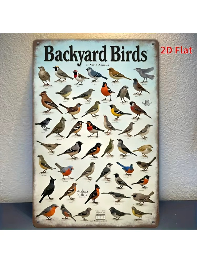 Retro-Metallschild CIFBUY mit Vogelmotiv als Wandkunst in Mehrfarbig, Breite: 20,32 cm, Höhe: 20,32 cm - Bild 4