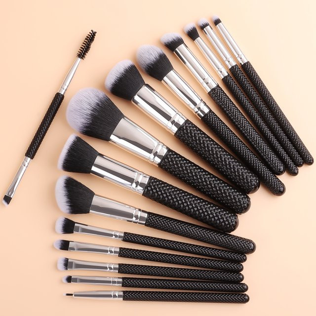 Ronshadow Make-up-Pinsel Set, 15-teilig, Schwarz, Unisex - Bild 1