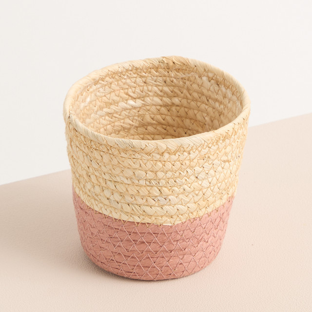 Sisal Primelkorb von BLUME2000 in Rosa, Durchmesser: 10,5 cm - Bild 1