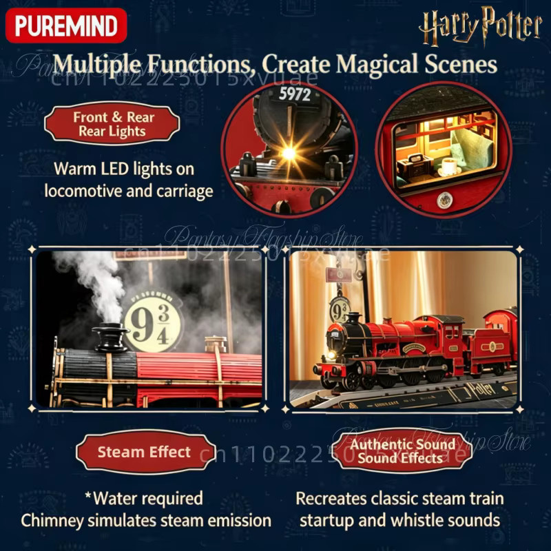 PUREMIND Harry Potter Hogwarts Express, 3D-Holzpuzzle, Bewegliches Modellspielzeug - Bild 3