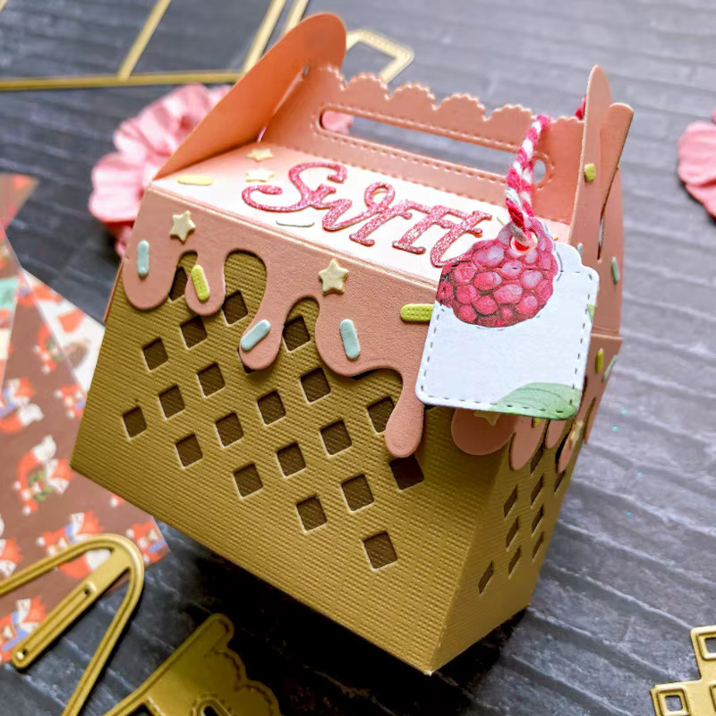 KLJUYP Candy Box Metall-Stanzschablonen in Gold für DIY-Scrapbooking und dekorative Prägung von Papierkarten - Bild 3