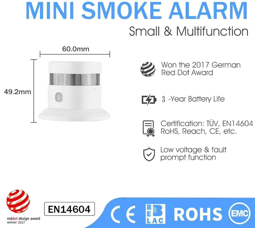 HEIMAN Zigbee Rauchmelder Smart Home System, hochempfindlicher Rauchsensor in Weiß - Bild 3