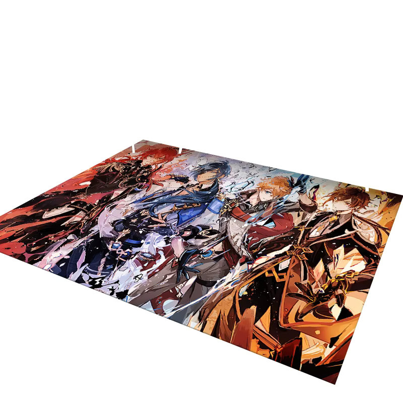 Livrane Genshin Impact Cartoon-Spielteppich rutschfest, mehrfarbig, rechteckig - Bild 2
