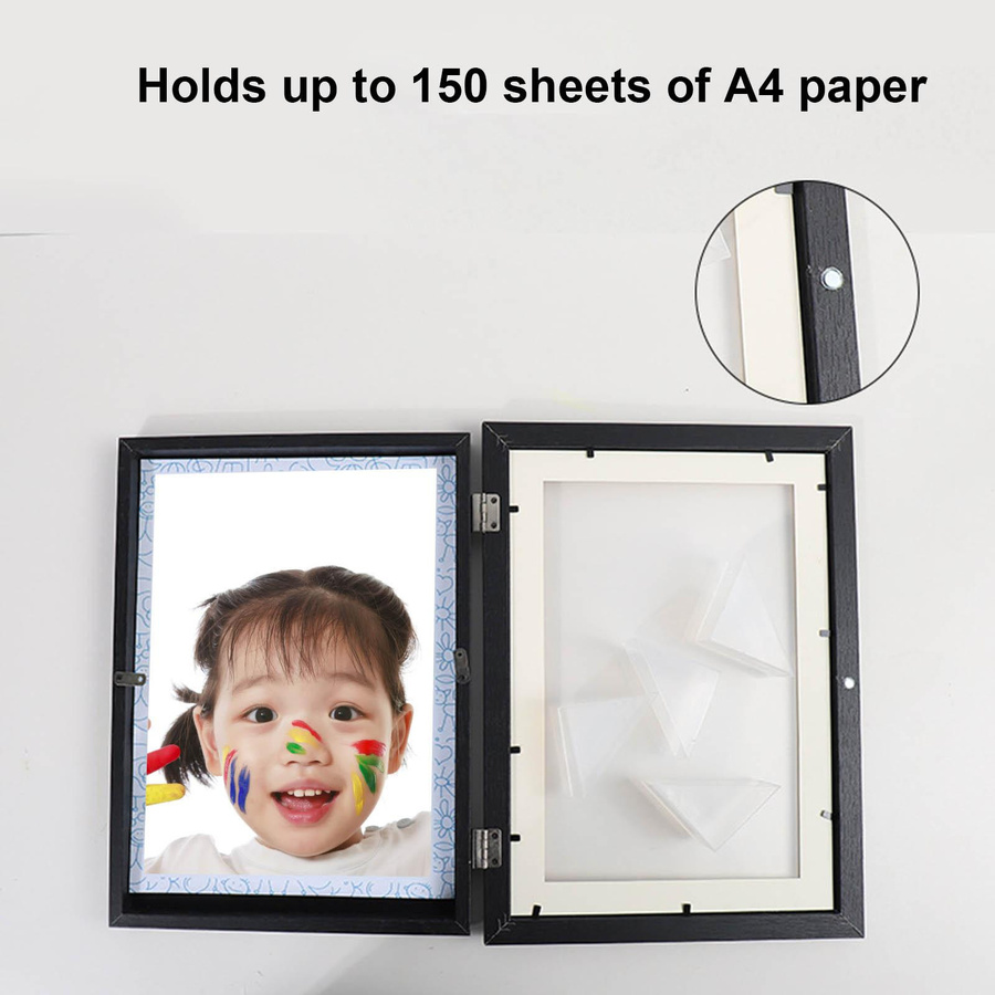 Tooarts Holz-Fotorahmen als DIY-Flip-Box für Kinder und Ölgemälde, bunt, Breite: 29 cm, Höhe: 20 cm - Bild 3