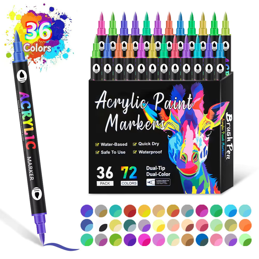 CONUSEA Acrylmarker Set mit Dual Tip für Zeichnungen und DIY-Handwerk, Mehrfarbig - Bild 7