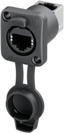 Neutrik etherCON TOP NE8FDPU-TOP Einbaubuchse 90 Grad für Ethernet/LAN in Schwarz - Bild 1
