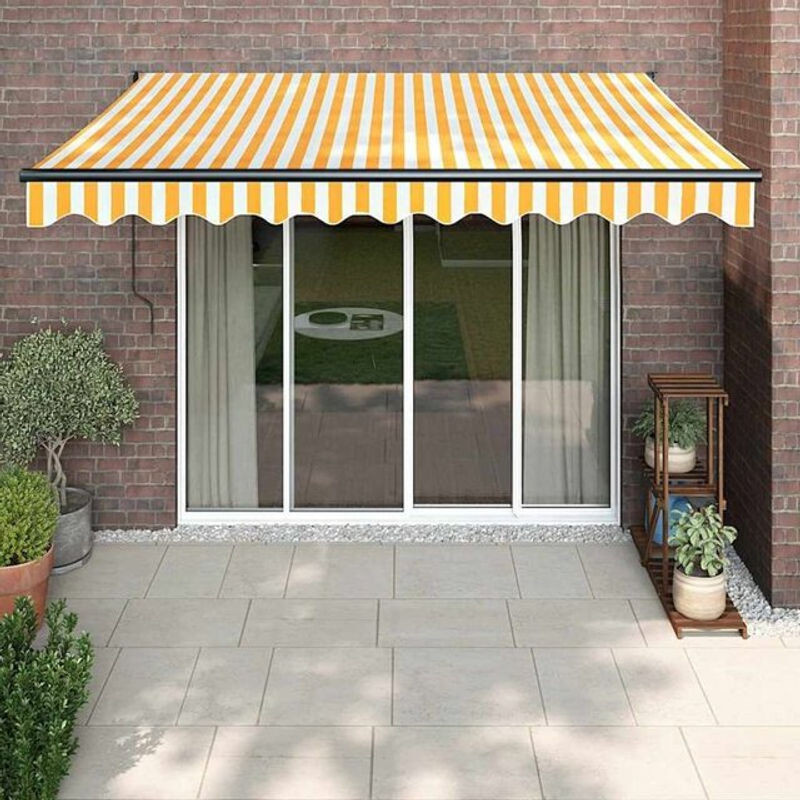 Elektrische Markise von VIDAXL in Gelb und Weiß aus Aluminium und Polyester, B/H: 3,5 x 2,5 m - Bild 1